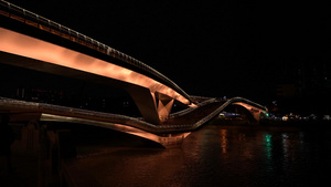 4K实拍成都网红五岔子大桥夜景52秒视频