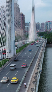 高清航拍广州海印大桥城市交通广州市视频