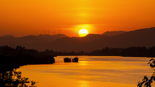 太阳日出日落夕阳傍晚黄昏清晨长焦特写4K视频