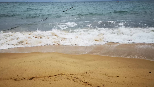 海边沙滩海浪[海滨浴场]视频