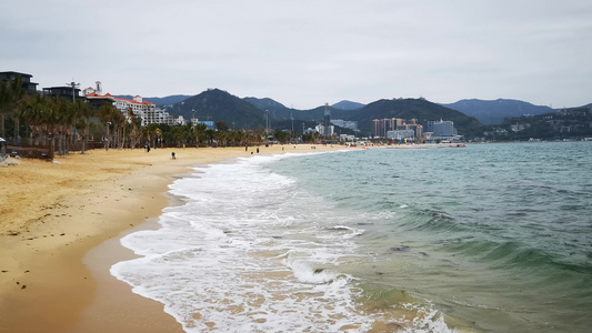 海边沙滩海浪[海滨浴场]视频