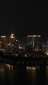 厦门城市风光夜景航拍视频筼筜湖视频