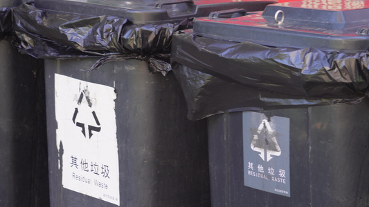 垃圾分类卫生站厨余垃圾其他垃圾有害垃圾环保 视频