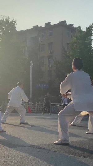 实拍广场打太极退休生活太极拳26秒视频