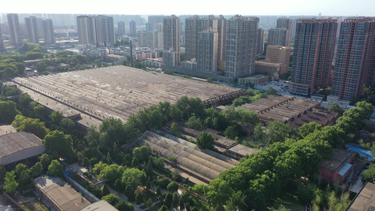 航拍郑州二砂文创园苏式工业遗存包豪斯建筑视频
