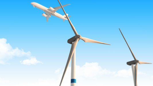 4K新能源节能环保风力发电背景视频