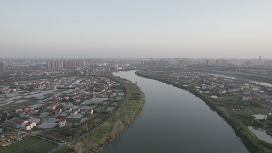 湖南衡阳耒水大桥夜景航拍视频