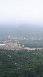 5A风景区灵山胜境梵宫航拍灵山大佛视频