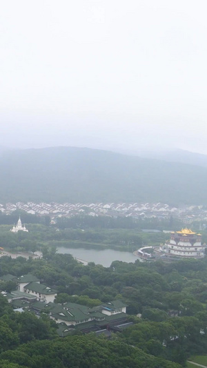 5A风景区灵山胜境梵宫航拍灵山大佛112秒视频