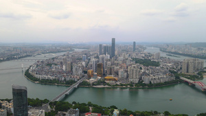 航拍沿江城市广西柳州全景24秒视频