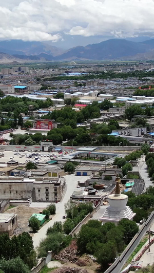 日喀则城市风光航拍视频西藏风光95秒视频