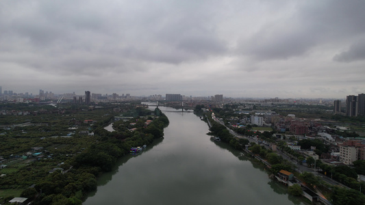 雨后的河流航拍视频