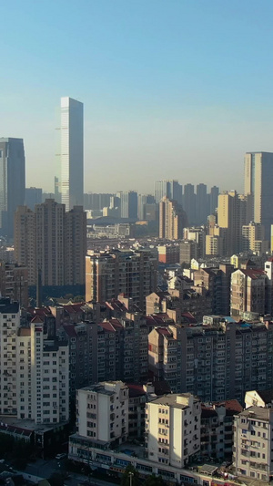 航拍无锡密集的楼宇城市建筑视频高楼大厦42秒视频