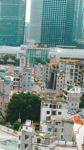 高清航拍广州冼村城中村城市建设建设中视频