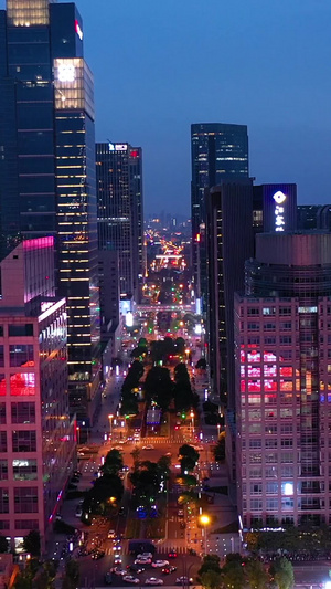 航拍城市中心夜景CBD119秒视频
