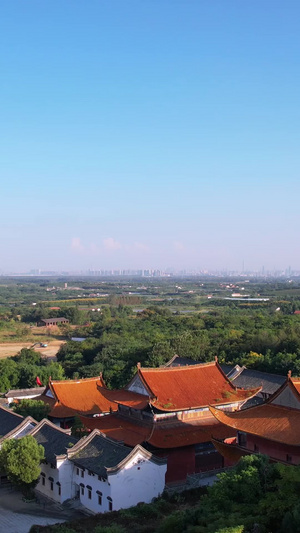 航拍湖北佛教文化旅游宗教名胜古建筑寺庙景德寺素材古建筑素材56秒视频