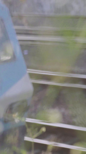 实拍焦点变化老旧绿皮火车燃油火车23秒视频