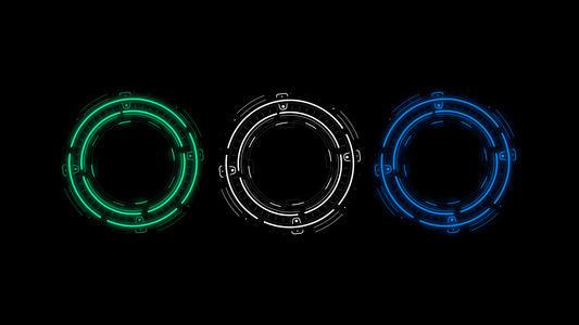 科技HUD圆圈动画[个圈]视频