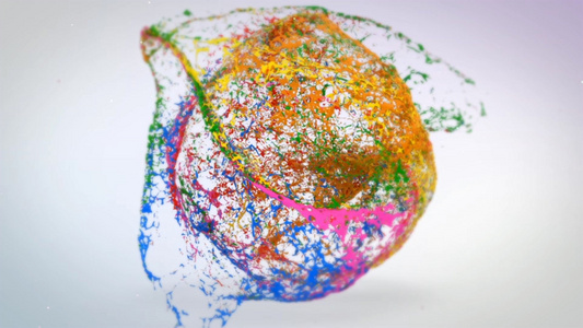 七彩油漆汇聚爆炸标识生成AECC2015模板视频