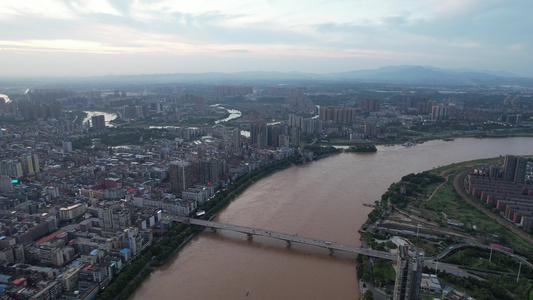 湖南省衡阳市湘江风光航拍视频