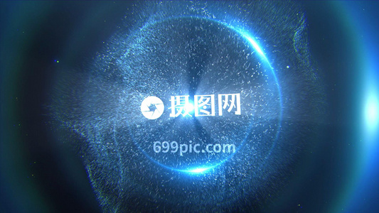 粒子能量涡旋爆炸发光标志片头AECC2015模板视频