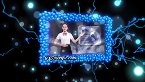 蓝色发光球相框图文展示视频PRcc2015模板31秒视频