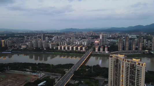 江西赣州章水大桥航拍视频