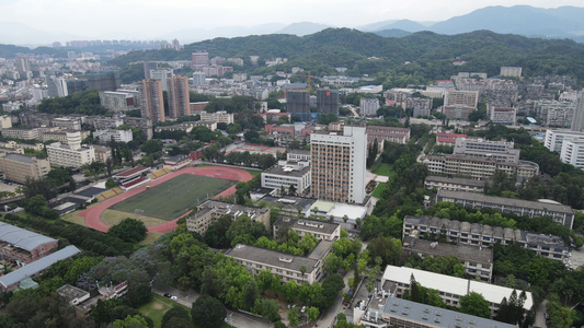 航拍福建福州大学校园环境视频