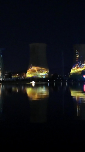 北京首钢厂灯光节活动灯光秀125秒视频