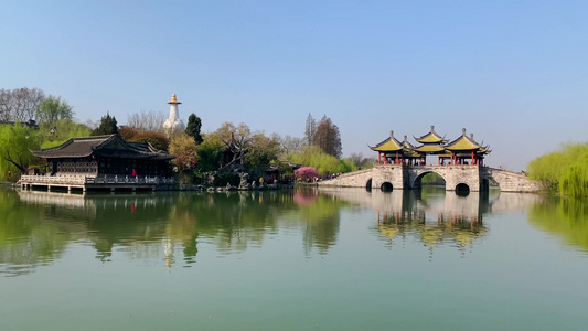 实拍5A级景区扬州瘦西湖视频合集视频