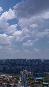 （补4个一块素材）蓝天白云重庆市南岸区延时风光解放碑视频