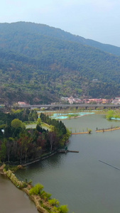 航拍昆明滇池湖畔小岛视频旅游目的地视频