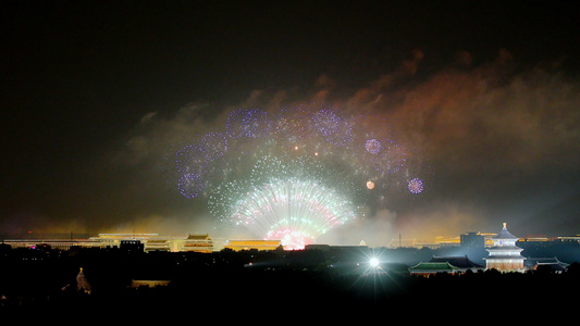 北京70周年国庆烟花建党祖国繁荣烟花视频