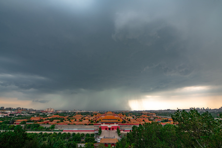 北京故宫全景多云转阵雨8K延时视频