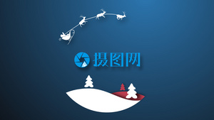 圣诞风光logo展示AE模板8秒视频