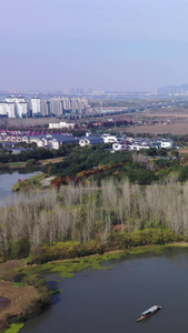 航拍沙家浜风景区 航拍江苏风光视频