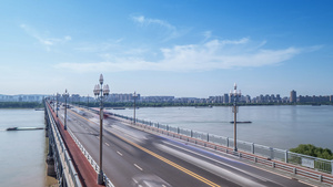 4K南京长江大桥交通延时16秒视频