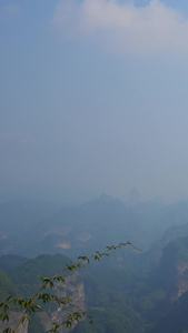 航拍湖南5A级旅游景区崀山山顶欣赏风景的拥挤人群素材5A级景区视频