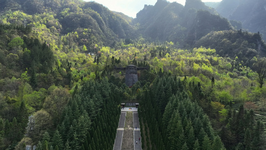 航拍湖北旅游5A级景区神农架地标神农祭坛4k素材视频