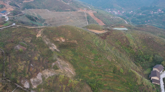 湖南山村小镇航拍视频