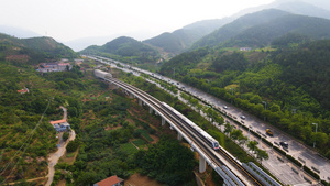 4K航拍雨后最美地铁108秒视频