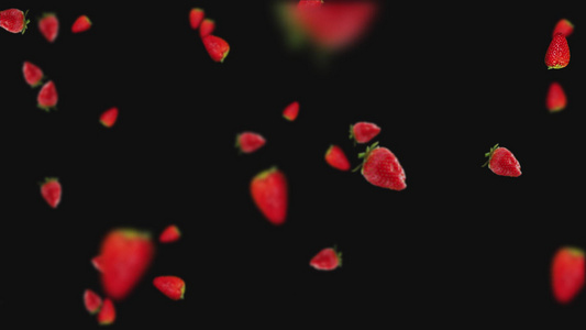 草莓下落视频元素素材视频
