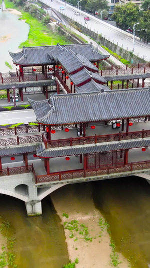 浙南地方特色廊桥航拍合集古建筑129秒视频