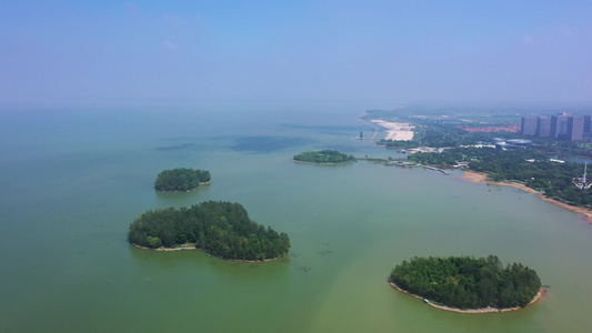 宿迁骆马湖湖面湖滨公园视频