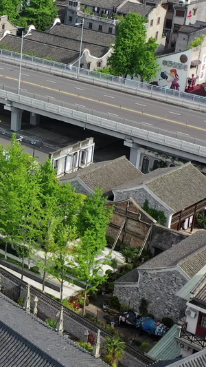 宁波地标建筑江北天主教堂航拍视频宁波城市风光36秒视频