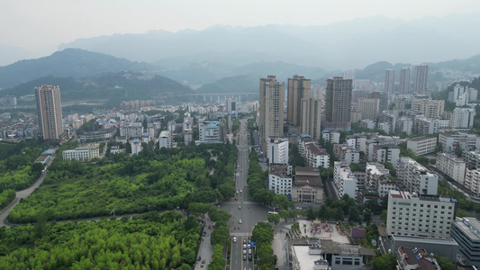 湖北宜昌秭归县建筑风景航拍视频