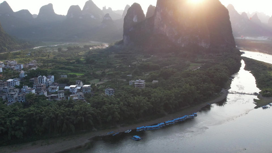 广西桂林山水航拍视频