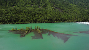 航拍5A景区喀纳斯第三道湾卧龙湾视频41秒视频