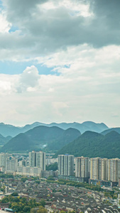 贵州六盘水市区雨云延时摄影视频