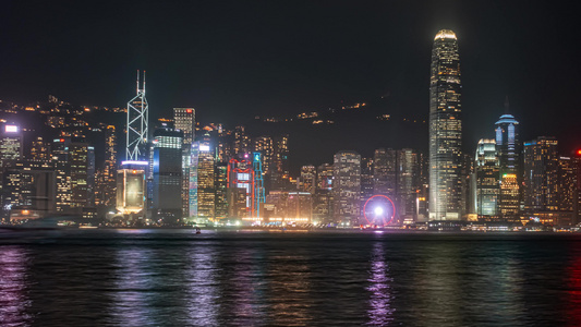 4k香港城市夜景延时视频